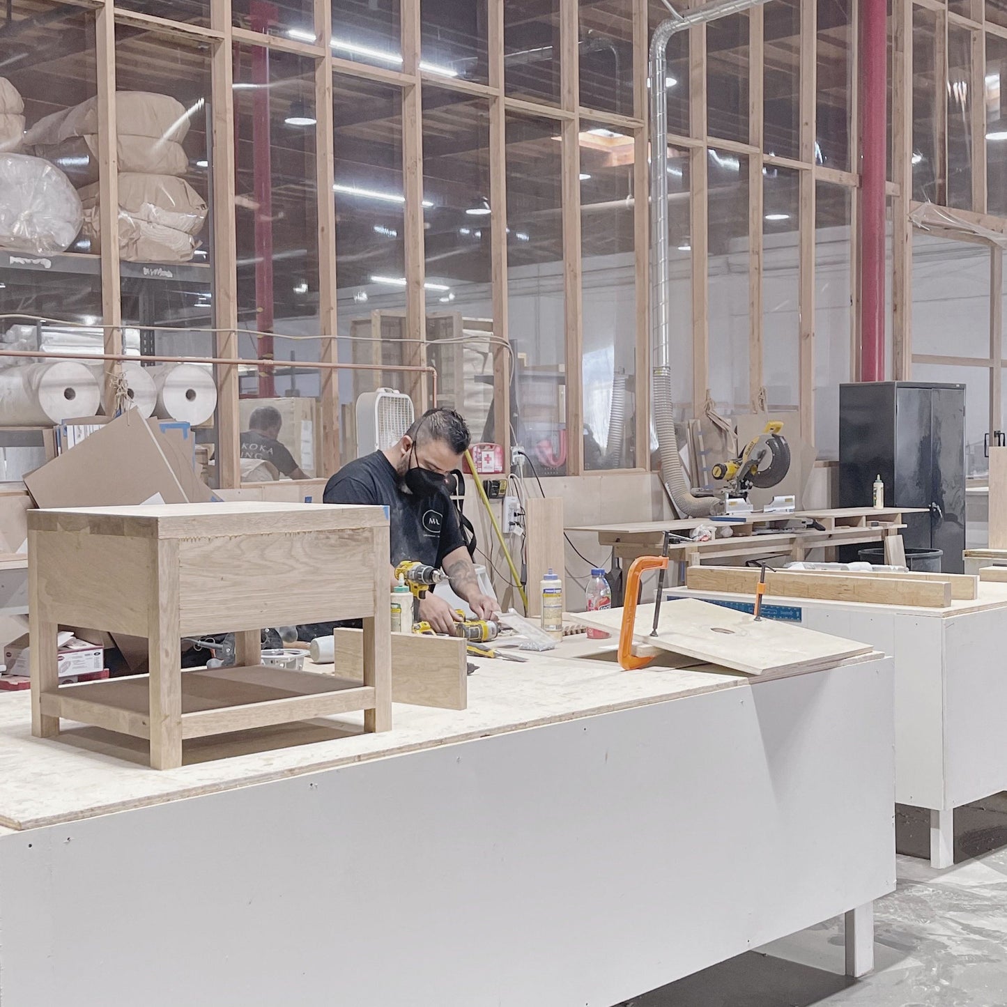 Table de chevet en caisse