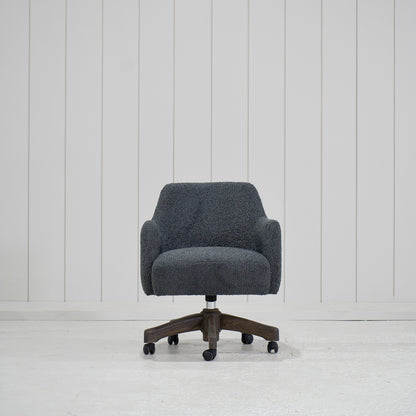James - Chaise de bureau avec base en chêne