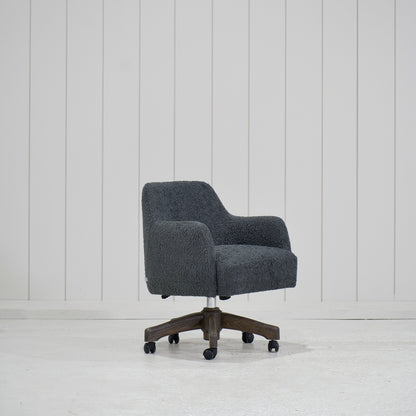James - Chaise de bureau avec base en chêne