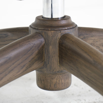 James - Chaise de bureau avec base en chêne